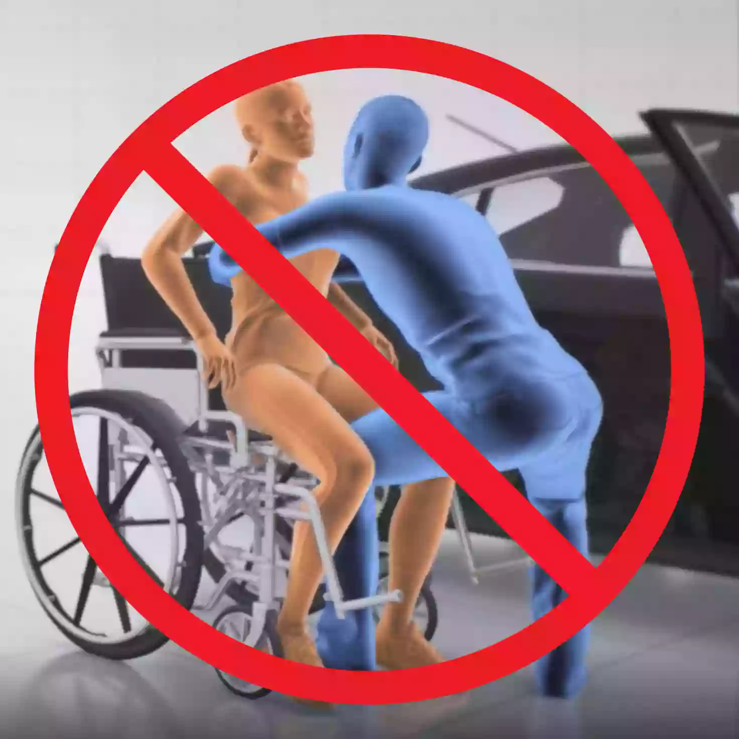 no transfer or dismount during wheelchair transport