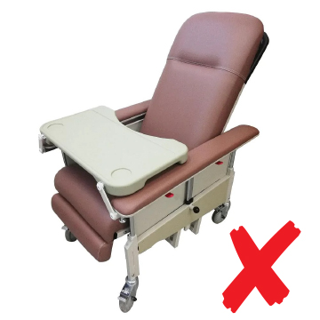 geriatric chair not approved for wheelchair transport