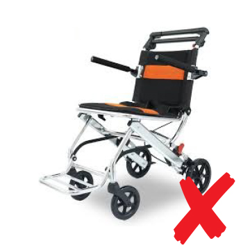lightweight moving chair not approved for wheelchair transport